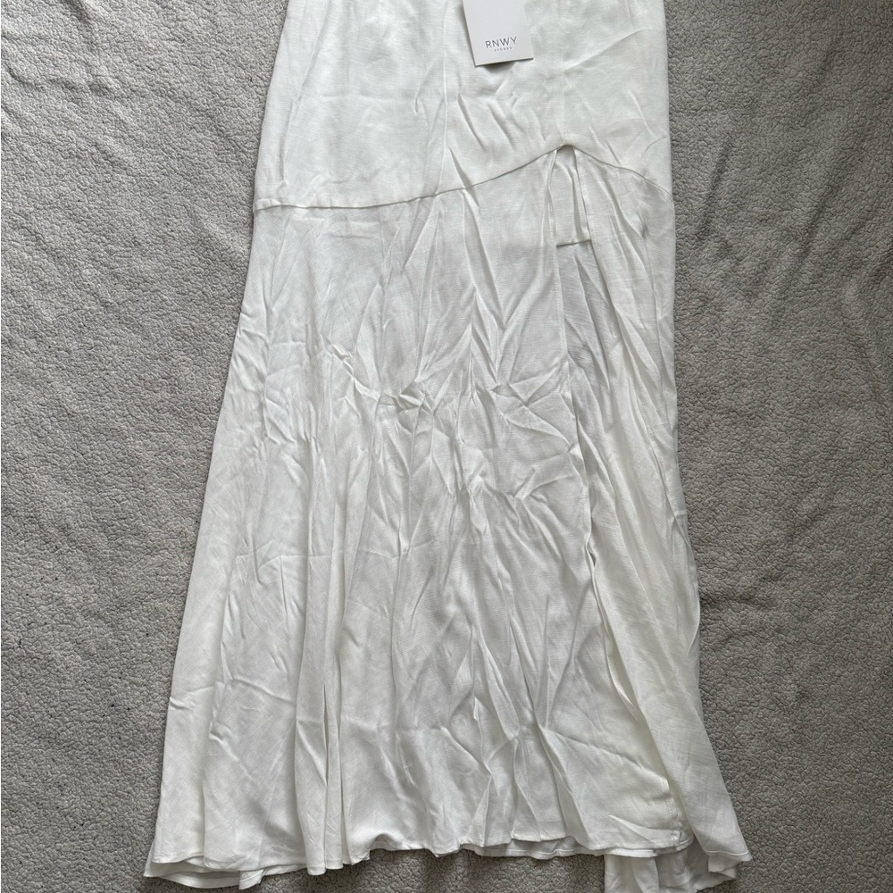 RNWY White Linen Skirt